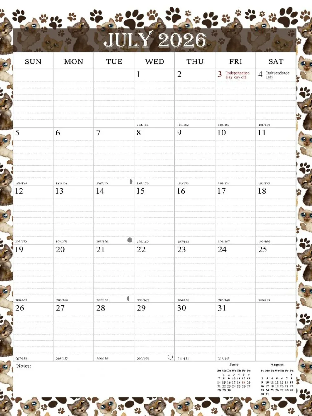 2026-2027 Wall Calendar Spiral-bound Twin-Wire Binding - 18 Months 8.5